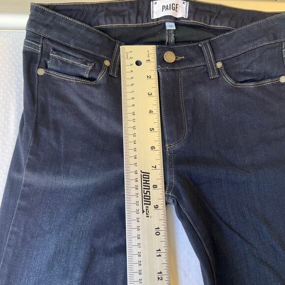 Paige Women Skyline Skinny Jeans size 28 Dark Blue Mid Rise Stretch Boot Cut - Picture 5 of 11